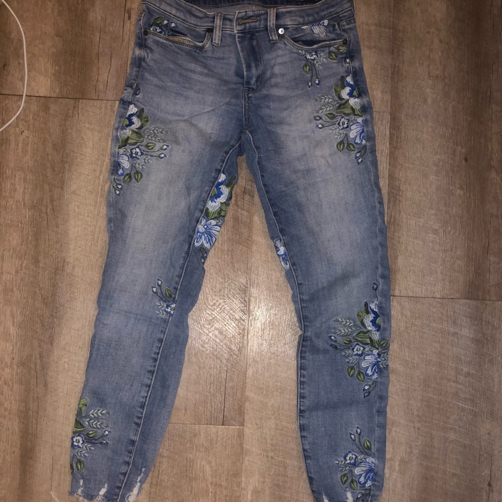 Blank NYC embroidered skinny jeans